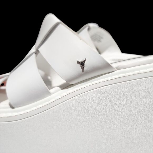 WINDSOR SMITH white leather sandal Platform Size UK7 (US 9) Designer Euro Summer - Picture 7 of 8